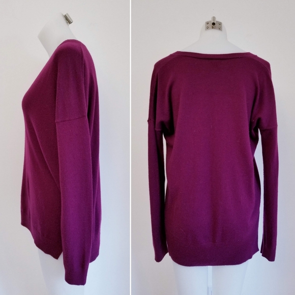 GAP Pullover V-Neck Sweater, Purple, XS - Picture 2 of 5